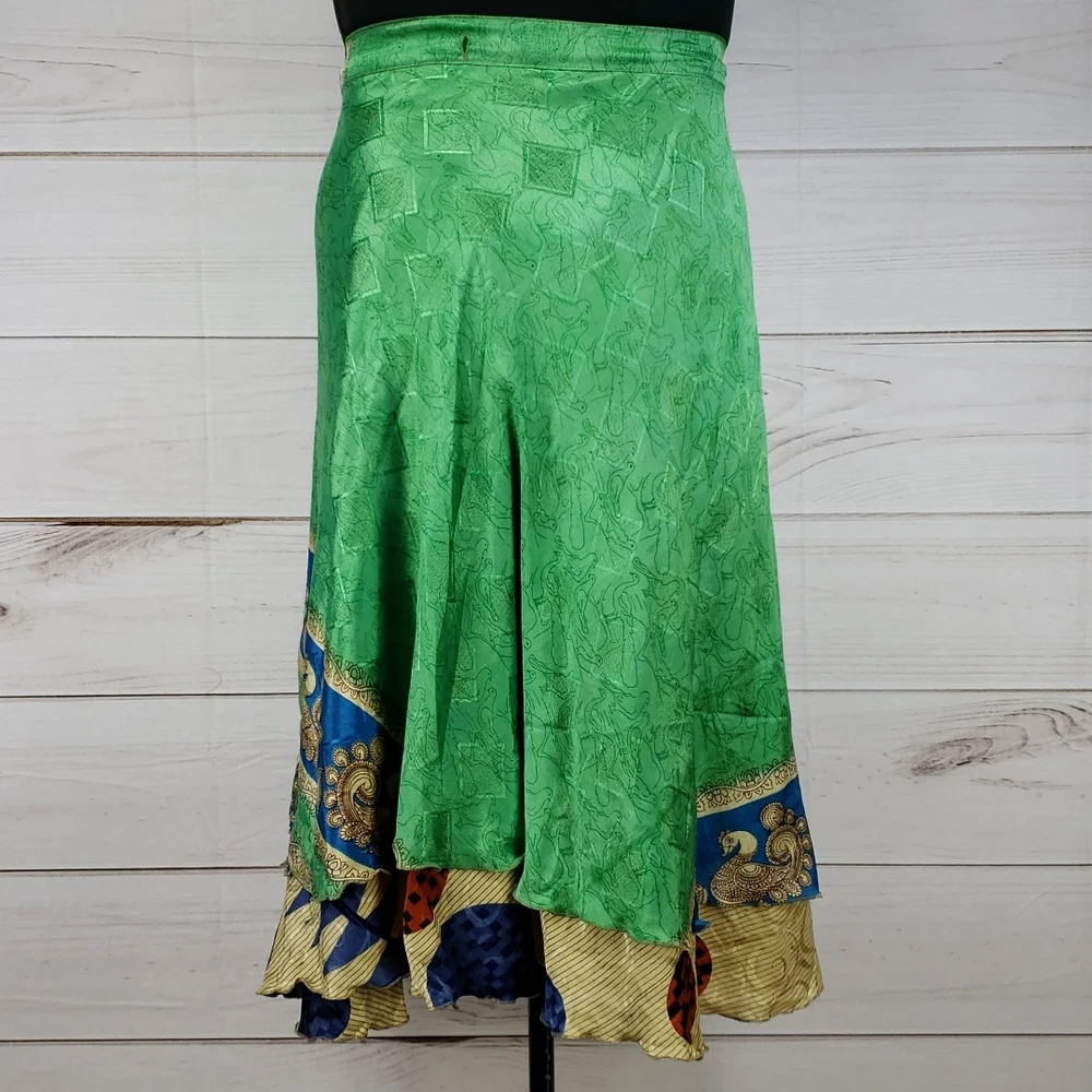Darn Good Yarn Sari Silk Wrap Skirt Tea Goddess - Picture 2 of 16